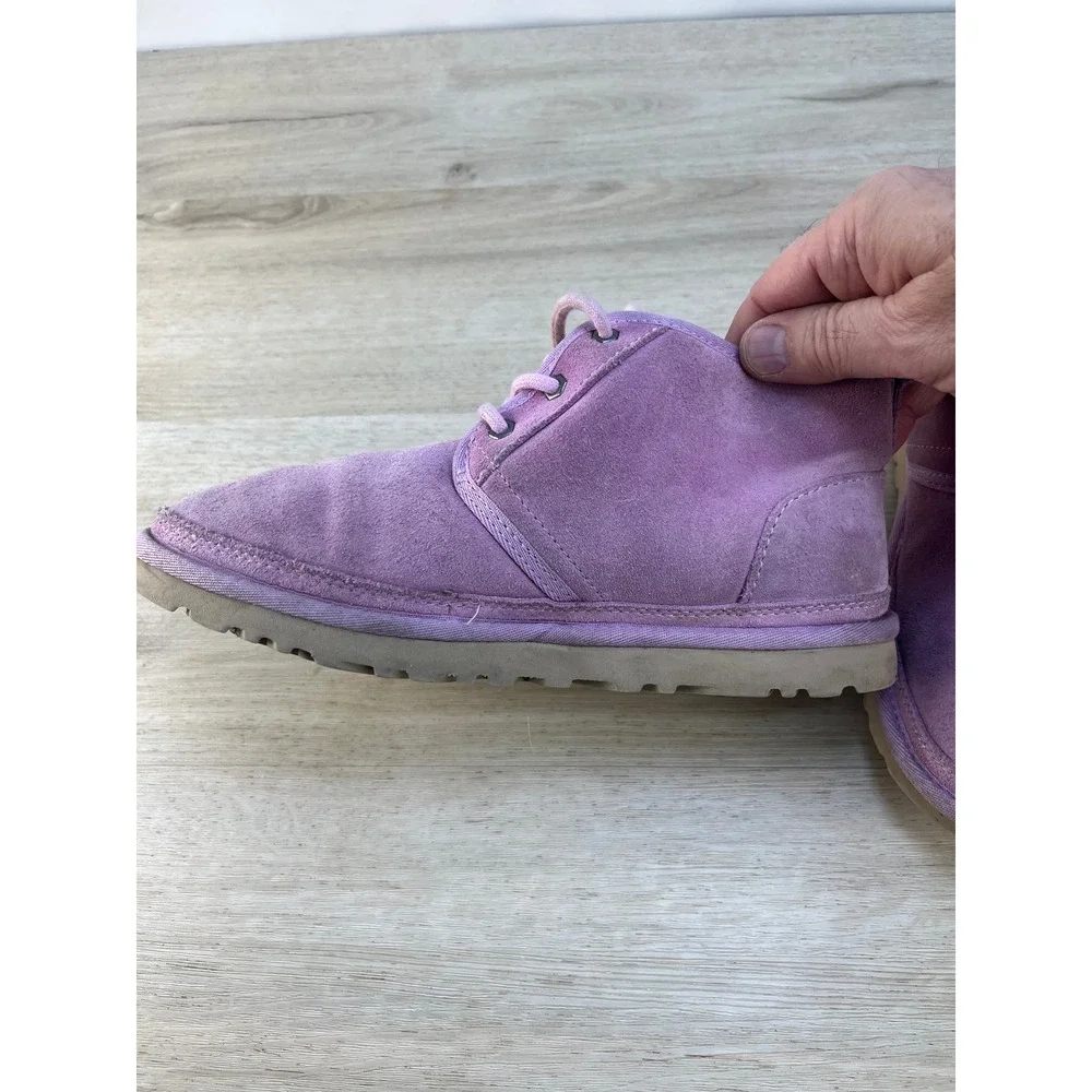 UGG Neumel Chukka Boots Lavender‎ Suede Lined Sheepskin Casual Size 6